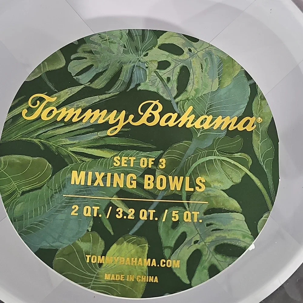 Tommy Bahama Set Of 3 Mixing Bowls 2qt, 3qt, 5qt